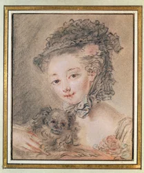Niña con un perrito